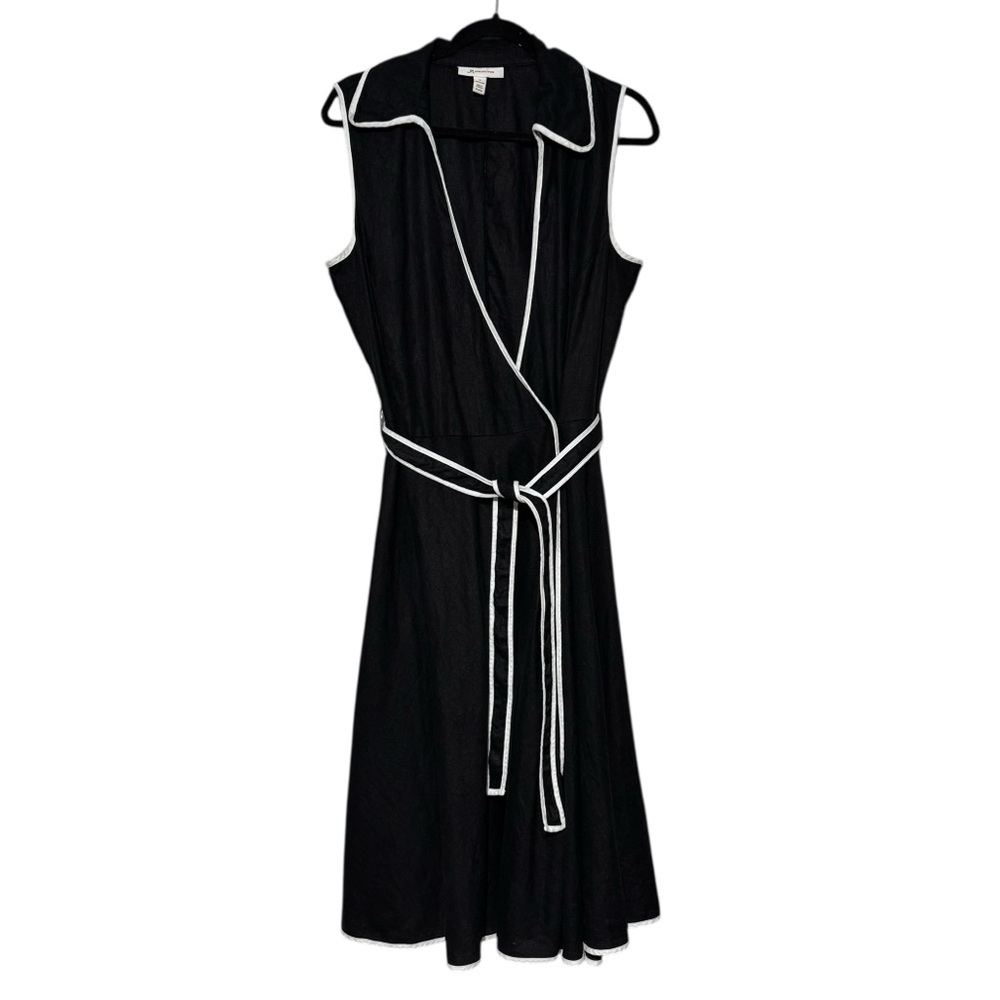 JM Collection Black Maxi Dress with White Trim